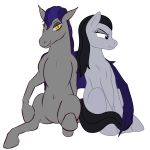  bat_pony collaboration duo equid equine frown grypher horse looking_at_viewer mammal my_little_pony night_patrol pony shakes_heartwood sitting smile stoopedhooy 