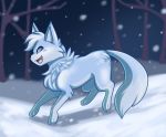  blue_furr canid canine fox mammal smile snow solo 