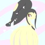  1:1 2016 belly black_hair clothed clothing dress eyelashes female hair hair_mouth hi_res humanoid looking_back mawile nintendo pink_eyes pok&eacute;mon pok&eacute;mon_(species) prettypaddedprincess scarf simple_background smile solo teeth video_games 