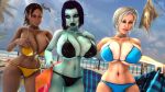  3d_(artwork) beach big_breasts bikini black_lips breasts bulletstorm capcom clothing digital_media_(artwork) elf female hair huge_breasts human humanoid lips male mammal not_furry nude resident_evil seaside sheva_alomar soria source_filmmaker swimwear towel trishka_novak unknown_artist video_games 