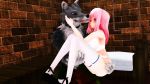  16:9 2019 3d_(artwork) anthro big_breasts blush breasts bridal_carry canid canine canis carrying clothed clothing digital_media_(artwork) duo female female_on_anthro human human_on_anthro interspecies legwear lingerie male malicekira mammal nun panties smile standing stockings underwear wolf 