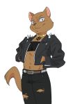  2020 anthro beastars brown_body brown_fur clothed clothing fur herpestid kai_(beastars) male mammal mongoose sexilyd simple_background solo white_background 