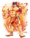  abs anthro biceps clothed clothing fire loincloth male muscular muscular_male nintendo pecs pok&eacute;mon pok&eacute;mon_(species) solo standing tattoo topless typhlosion video_games waddledox 
