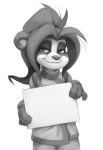  blizzard_entertainment clothing cub dogyd female li_li_stormstout looking_at_viewer mammal monochrome pandaren simple_background solo ursid video_games warcraft white_background young 