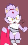  annoyed anthro blaze_the_cat blush breasts butt clothing dialogue domestic_cat english_text felid feline felis female fur looking_down mammal nipples nude open_mouth purple_body purple_fur pussy rokkerth simple_background solo sonic_the_hedgehog_(series) text thick_thighs torn_clothing video_games wardrobe_malfunction wide_hips yellow_eyes 