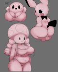  anus balls breasts butt cheek_spots cleavage clothed clothing crouching kirby kirby_(series) looking_at_viewer mario_bros navel nintendo nude open_mouth open_smile perineum pichu pok&eacute;mon pok&eacute;mon_(species) pururing smile toad_(mario) toadette tongue topwear video_games waddling_head 