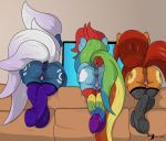  anus butt equid equine female feral friendship_is_magic group lunar_cipher mammal mature_female my_little_pony night_glider_(mlp) pterippus pussy rainbow_dash_(mlp) stellar_flare_(mlp) wings 