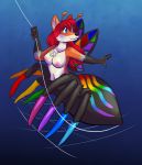  &lt;3 antennae_(anatomy) arachnid arthropod canid canine drider dungeons_and_dragons fae fairy female fox hi_res mammal multi_tail rainbow silk spider taur web_(disambiguation) 