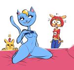  anthro blue_body blue_fur bovid breasts caprine domestic_cat felid feline felis female fur katy_kat lammy_lamb ma-san mammal mouse murid murine nipples parappa_the_rapper pussy rodent seductive sheep sony_corporation sony_interactive_entertainment steeckykees um_jammer_lammy video_games 