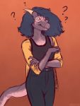  2020 anthro blue_hair brown_eyes clothed clothing dragon female glopossum hair simple_background 