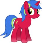  2019 absurd_res alpha_channel equid fan_character female feral hair hi_res horn looking_at_viewer mammal multicolored_hair my_little_pony parclytaxel red_body simple_background smile solo standing translucent translucent_body transparent_background two_tone_hair unicorn yellow_eyes 