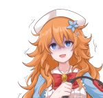  blue_eyes blue_flower bow bowtie brooch disco_brando flower hair_flower hair_ornament highres jewelry joy-con messy_hair nijisanji otogibara_era pale_face ring-con ring_fit_adventure sweat sweating_profusely trembling virtual_youtuber 