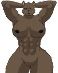  absurd_res angry big_breasts big_butt bloodcifer breasts brown_body brown_fur butt female fur hi_res mammal muscular muscular_female nipples pussy solo ursid 