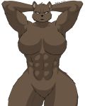  absurd_res angry big_breasts big_butt bloodcifer breasts brown_body brown_fur butt female fur hi_res mammal muscular muscular_female solo ursid 