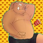  &lt;3 1:1 2009 anthro belly brown_body brown_fur bulge clothing fur humanoid_hands maguro male mammal moobs nipples overweight overweight_male solo suid suina sus_(pig) underwear wild_boar 