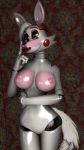  2020 3d_(artwork) animatronic anthro big_breasts breasts canid canine digital_media_(artwork) female five_nights_at_freddy&#039;s five_nights_at_freddy&#039;s_2 fox hair hi_res machine mammal mangle_(fnaf) narrowed_eyes nipples nude pussy robot shiny simple_background smile smirk solo source_filmmaker themeshow101 video_games 