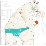  1:1 2011 absurd_res anthro belly bulge butt clothing condom fur hi_res humanoid_hands maguro male mammal moobs nipples overweight overweight_male polar_bear solo underwear ursid ursine white_body white_fur 