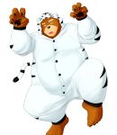  2013 anthro brown_body brown_fur fur humanoid_hands mammal onesie overweight simple_background solo tail_person ursid white_background 