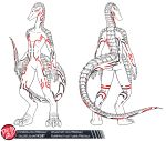  anthro armor crocodile crocodilian crocodylid female hi_res model_sheet predaguy reptile scalie science_fiction 