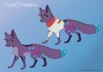  canid canine feral fox fur mammal multicolored_body multicolored_fur rukifox simple_background solo 