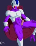  alien anthro armor chair cooler_(dbz) dragon_ball dragon_ball_z furniture hi_res humanoid_penis male muscular penis smile solo tachaal 