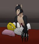 anteater anthro bed biped black_body black_fur black_hair blonde_hair bovid brown_body bulge caprine claws clothing digital_media_(artwork) frottage fur furniture fusion goat hair hi_res horn humanoid long_ears male male/male male_on_anthro mammal nude pillow pilosan pink_nose pubes sex simple_background spandex terryeternity tight_clothing tongue tongue_out vekdle white_body white_fur xenarthran 
