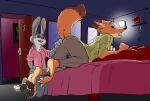  3_toes all_fours anthro bed bedroom bottle bottomwear brothel butt butt_grab canid canine claws clothing coerced digitigrade disney feet female foot_fetish foot_focus forced fox fur furniture hand_on_butt hare hi_res inside jeans judy_hopps kneeling lagomorph lamp leporid lube male mammal midnite mirror nick_wilde pads_(disambiguation) pants pawpads paws pillow prostitution rabbit sculpture shirt soles statue teeth toe_claws toes topwear undercover whip zootopia 