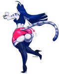  anthro big_butt bottomwear breasts butt clothing crackiepipe felid female footwear hi_res high_heels mammal pantherine shoes skirt tiger 