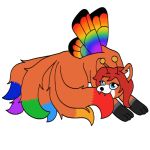  1:1 alynna antennae_(anatomy) canid canine fairy female feral fox halo_(artist) invalid_tag lepidopteran_wings mammal multi_tail rainbow sticker wings 