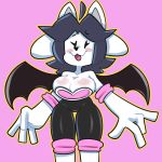  1:1 anthro anthrofied big_breasts blush breasts cleavage clothed clothing cosplay female hair mammal rouge_the_bat sonic_the_hedgehog_(series) tem temmie_(undertale) undertale video_games 
