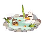  bird bird_focus creature farfetch&#039;d gen_1_pokemon gen_8_pokemon leaf no_humans pokemon pokemon_(creature) rock sirfetch&#039;d spring_onion ssalbulre steam water 