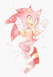  2018 absurd_res alternate_color anthro cherry_blossom clothing eulipotyphlan flower_petals footwear fur gloves green_eyes handwear hedgehog hi_res male mammal open_mouth open_smile petals pink_body pink_fur plant pose shoes simple_background smile solo sonic_the_hedgehog sonic_the_hedgehog_(series) spacecolonie white_background 