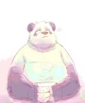  2020 anthro clothing giant_panda harryelpanda hi_res humanoid_hands mammal overweight shirt simple_background solo topwear ursid 