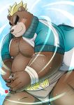  2020 absurd_res anthro ashigara belly brown_body brown_fur fur hi_res humanoid_hands kamui_shirow male mammal moobs nipples overweight overweight_male solo tokyo_afterschool_summoners ursid video_games 