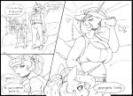  2020 absurd_res anthro anthrofied avian bent_over big_breasts bird bodily_fluids breasts cleavage clothed clothing comic drinking duo equid female friendship_is_magic hair hi_res horn huge_breasts jogging longinius mammal monochrome my_little_pony navel ponytail princess_celestia_(mlp) princess_luna_(mlp) sibling sister sisters slightly_chubby sparkles sun sweat winged_unicorn wings 