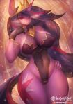  big_breasts blush breasts clothed clothing female fingerless_gloves friendship_is_magic girlsay gloves handwear hi_res horn looking_at_viewer my_little_pony nipple_outline pink_eyes smile solo species_request thick_thighs twilight_sparkle_(mlp) wide_hips 