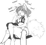  anthro blush bodily_fluids breasts clothing collar domestic_cat ear_tuft english_text erection felid feline felis female fur genitals hair humiliation lingerie mammal monochrome nipple_outline nipples paperclip_(artist) penis shaking sitting sketch sweat text tuft 