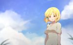  blonde_hair brown_eyes clouds hidaka_koharu high_score_girl miaozi-san short_hair sky tears 