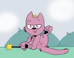  crown domestic_cat felid feline felis female feral fur genitals hi_res kippykat licking looking_at_viewer mammal nickelodeon outside pink_body pink_fur pussy quadruped self_lick solo the_fairly_oddparents tongue tongue_out toony wand wanda_(fop) 