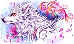  2020 absurd_res amaterasu ambiguous_gender canid canine canis capcom deity digital_media_(artwork) fur headshot_portrait hi_res mammal myarukawolf portrait video_games white_body white_fur wolf ōkami 