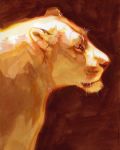  2020 felid female feral headshot_portrait lion mammal pantherine portrait solo tamberella traditional_media_(artwork) whiskers 