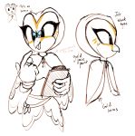  2018 anthro arthropod avian barn_owl beak bird black_eyes bodypaint butterfly clipboard face_paint fan_character female hi_res holding_object insect lepidopteran masked_owl model_sheet owl simple_background solo sonic_the_hedgehog_(series) spacecolonie tytonid white_background 