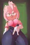  2020 5_fingers alternate_costume amy_rose anthro armwear being_watched blush bodysuit breasts clitoris clothing eulipotyphlan female fingers fur genitals green_eyes hair hedgehog hi_res kektails legwear looking_at_another looking_at_viewer mammal open_mouth pink_body pink_fur pink_hair presenting pussy sega short_hair signature skinsuit smile solo sonic_the_hedgehog_(series) spreading tight_clothing tongue video_games 