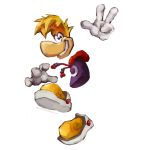  1:1 2018 absurd_res clothing disembodied_hand footwear hi_res humanoid leonsofi male rayman rayman_(series) raypeople_(rayman) simple_background smile solo text ubisoft url video_games 