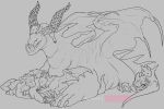  2019 dragon feral horn invalid_tag nakoo sketch sleeping wings 