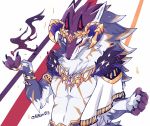  bael_(tas) canid canine canis crown demon hair hi_res horn jackal jewelry male mammal mane mane_hair muscular muscular_male necklace pecs sakarn tokyo_afterschool_summoners video_games 