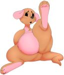  animate_inanimate blush bodily_fluids disney female hi_res kanga kangaroo living_plushie lying macropod mammal marsupial mcsweezy on_back plushie simple_background solo spread_legs spreading sweat white_background winnie_the_pooh_(franchise) 