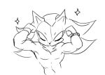  2017 anthro black_and_white eulipotyphlan eyes_closed flexing hedgehog male mammal monochrome muscular muscular_male shadow_the_hedgehog sketch smile solo sonic_the_hedgehog_(series) spacecolonie 