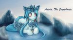  16:9 2019 accessory alternate_species anivia_(lol) armor blue_hair breastplate crown detailed_background egg english_text equid equine female feral hair hair_accessory hair_tie hi_res ice league_of_legends looking_at_viewer lying mammal my_little_pony on_front ponification pterippus riot_games shamziwhite solo text video_games white_body wings 
