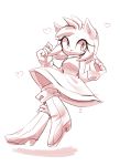  &lt;3 2017 absurd_res amy_rose anthro boots clothing dress eulipotyphlan female floating footwear gloves handwear hedgehog hi_res mammal monochrome pink_and_white smile solo sonic_the_hedgehog_(series) spacecolonie 